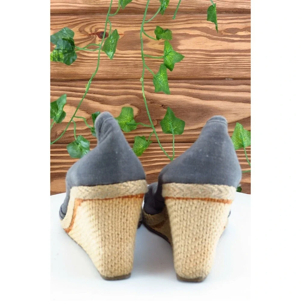 Toms Women Sz 8 M Gray Wedge Fabric Shoes - Picture 6 of 10